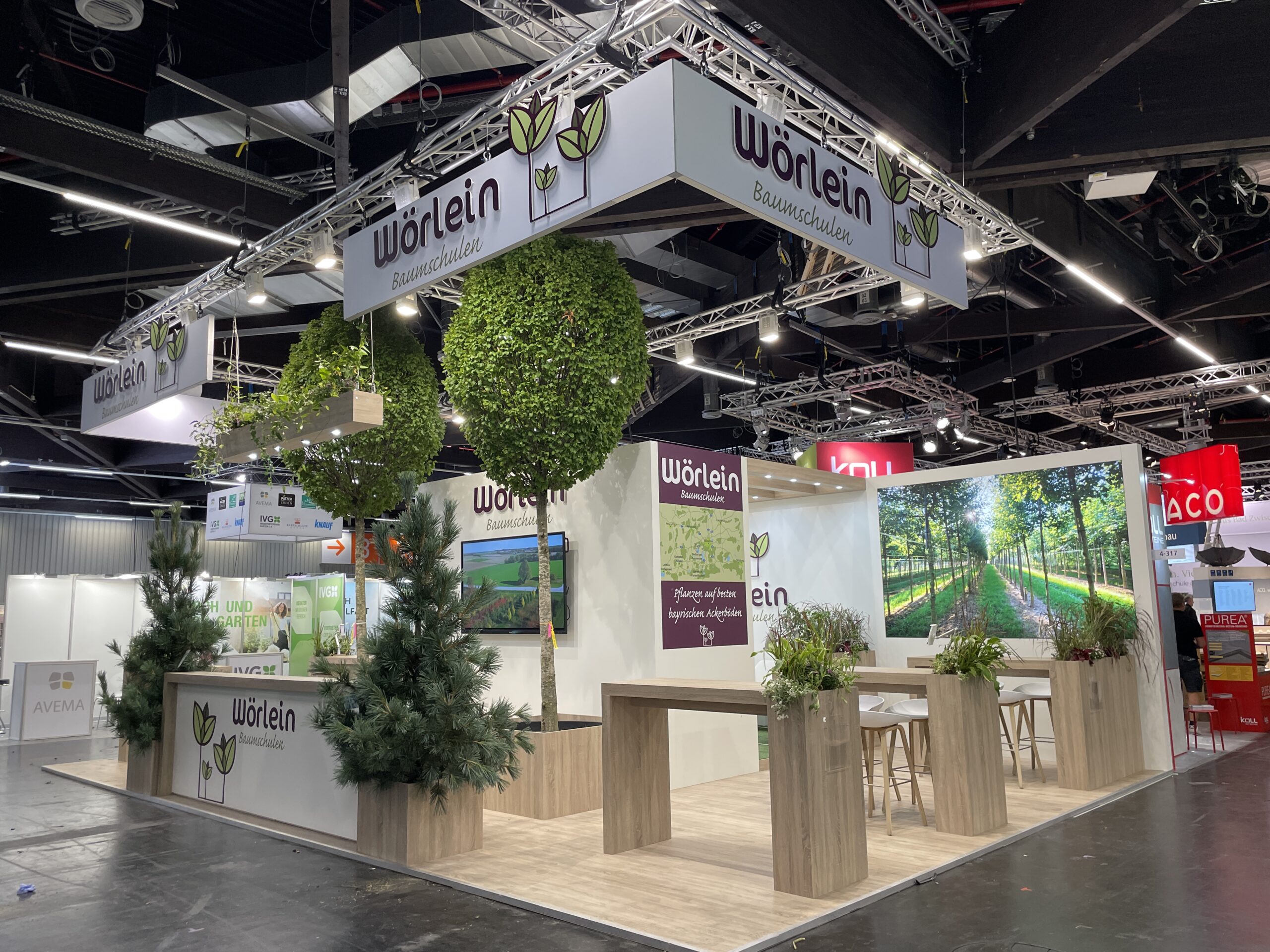 Messestand Wörlein GaLaBau 2024 Nürnberg Messebau Viavend