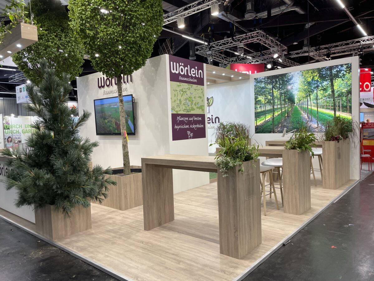 Messestand Wörlein GaLaBau 2024 Nürnberg Messebau Viavend
