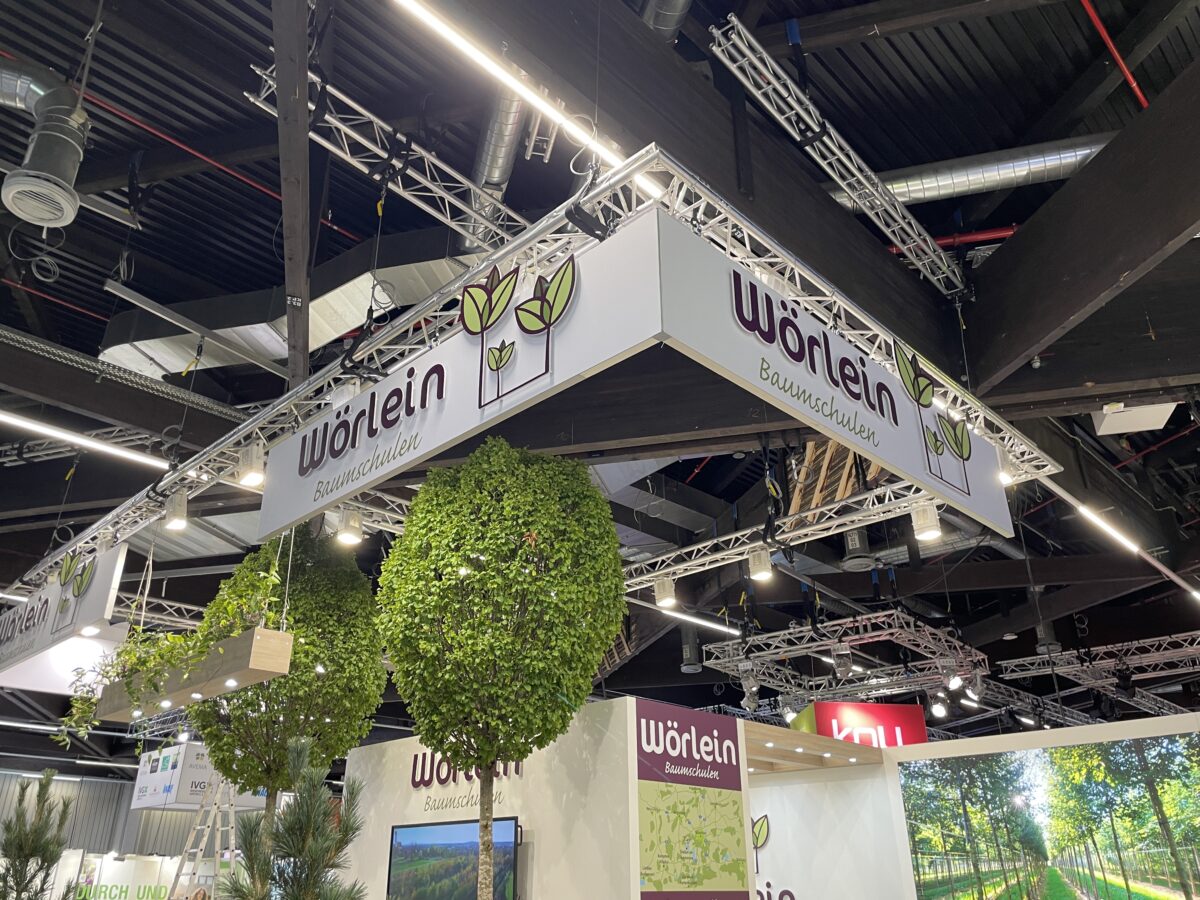 Messestand Wörlein GaLaBau 2024 Nürnberg Messebau Viavend