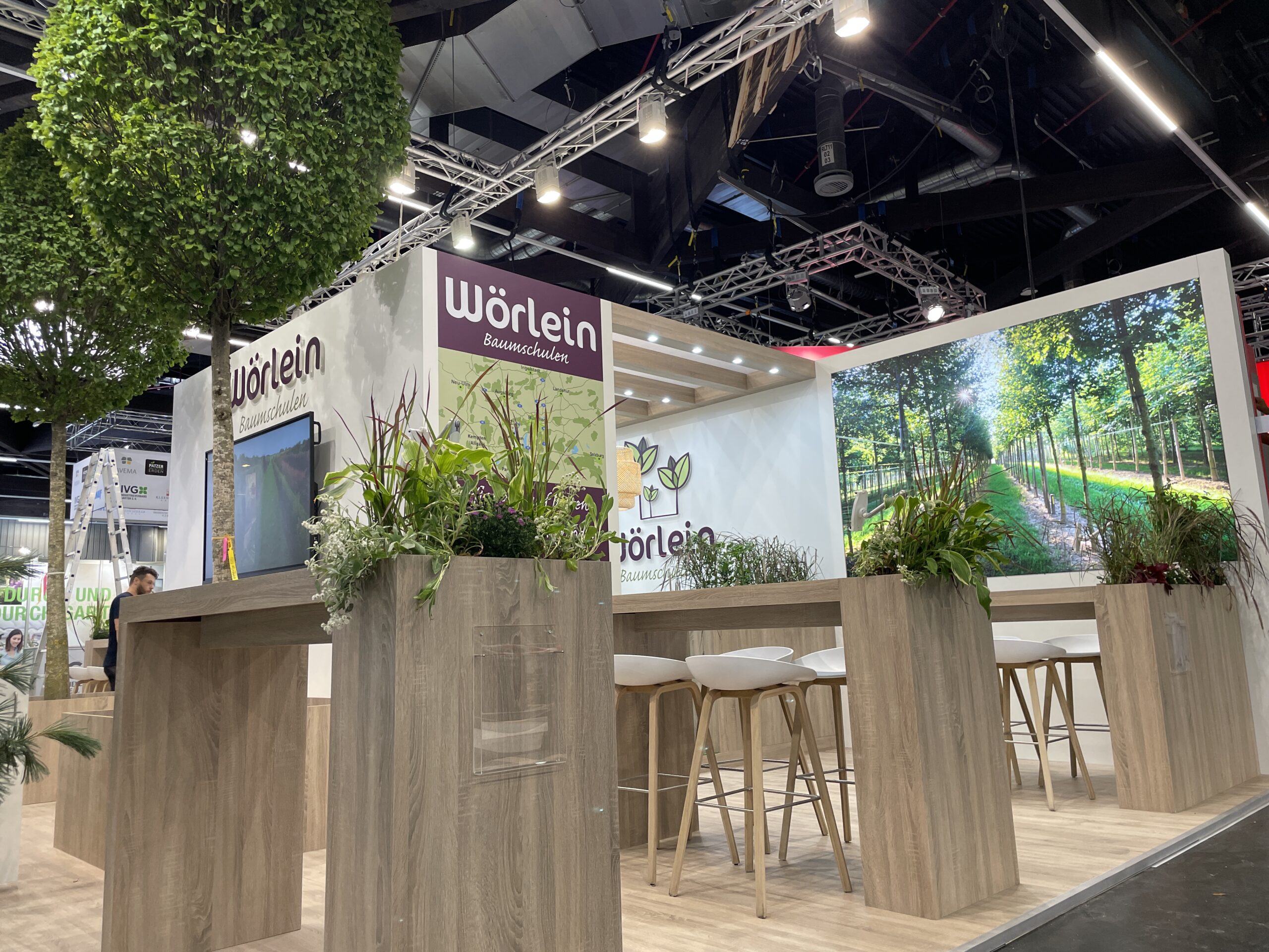 Messestand Wörlein GaLaBau 2024 Nürnberg Messebau Viavend